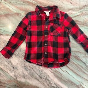 Joe Fresh Red & Black Plaid Button-Down Shirt for Kids
